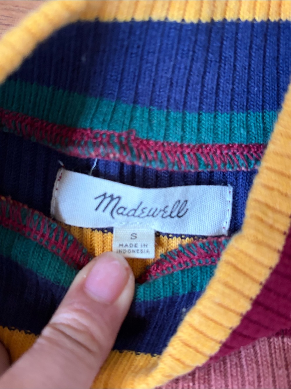 Madewell Rainbow 3/4 sleeve sweater type top mock neck - Picture 8 of 10